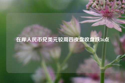 在岸人民币兑美元较周四夜盘收盘跌36点  第1张