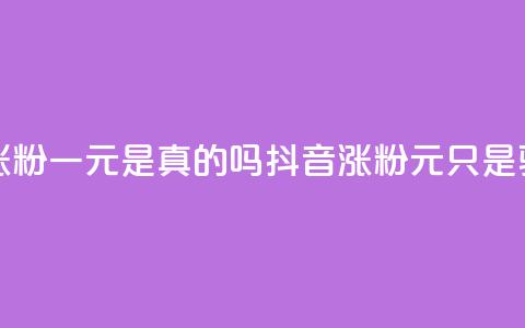抖音涨粉一元是真的吗(抖音涨粉1元只是骗局吗)  第1张 抖音涨粉一元是真的吗(抖音涨粉1元只是骗局吗)  第1张