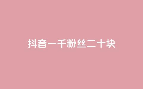 抖音一千粉丝二十块 - 抖音千粉丝能赚二十元的秘密揭秘! 第1张 抖音一千粉丝二十块 - 抖音千粉丝能赚二十元的秘密揭秘! 第1张