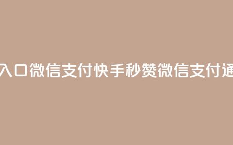 快手秒赞入口微信支付(快手秒赞微信支付通道)  第1张 快手秒赞入口微信支付(快手秒赞微信支付通道)  第1张