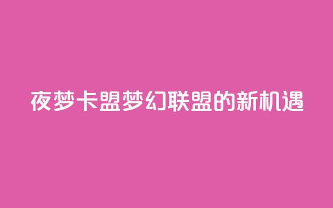 夜梦卡盟:梦幻联盟的新机遇  第1张 夜梦卡盟:梦幻联盟的新机遇  第1张