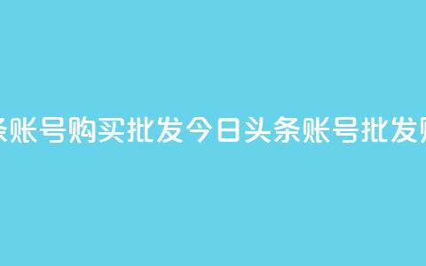 今日头条账号购买批发(今日头条账号批发购买攻略)  第1张 今日头条账号购买批发(今日头条账号批发购买攻略)  第1张