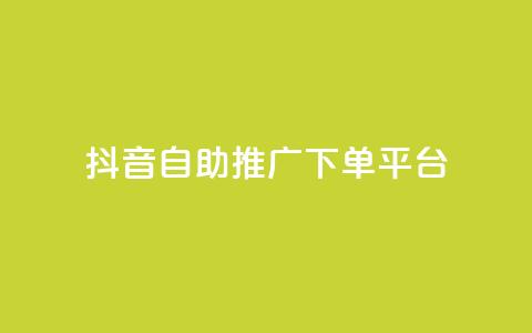 抖音24h自助推广下单平台 - 抖音24小时在线推广自助下单平台，优质服务等你来!  第1张