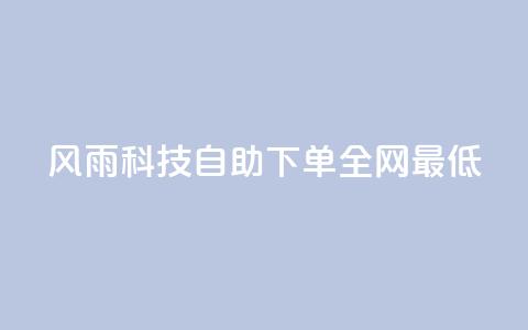 风雨科技自助下单全网最低 - 风雨科技自助下单，价格最低	，全网首选!  第1张