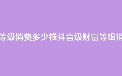 抖音24级财富等级消费多少钱(抖音24级财富等级消费费用详解) 第1张 抖音24级财富等级消费多少钱(抖音24级财富等级消费费用详解) 第1张