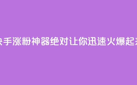 快手涨粉神器：绝对让你迅速火爆起来  第1张