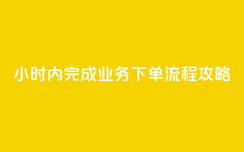 24小时内完成dy业务下单流程攻略  第1张 24小时内完成dy业务下单流程攻略  第1张