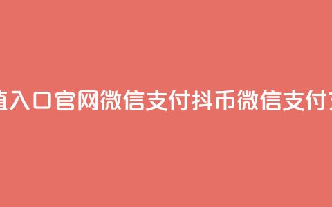 抖币充值入口官网微信支付(抖币微信支付充值入口) 第1张 抖币充值入口官网微信支付(抖币微信支付充值入口) 第1张