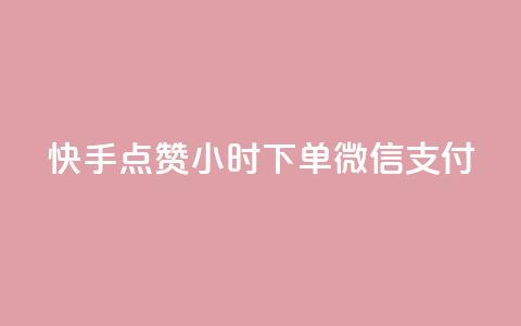 快手点赞24小时下单微信支付 - 24小时内微信支付快手点赞，安全可靠。  第1张
