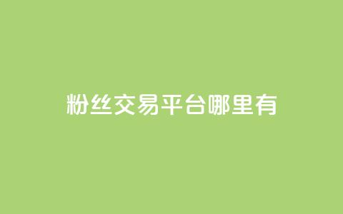 粉丝交易平台哪里有 - 哪里可以找到粉丝交易平台!  第1张 粉丝交易平台哪里有 - 哪里可以找到粉丝交易平台!  第1张