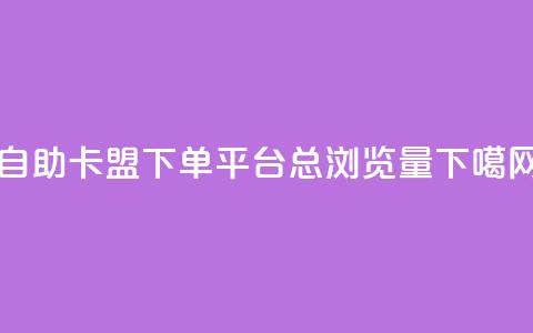 自助卡盟下单平台 - QQ总浏览量  第1张