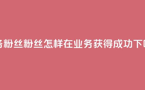 ks业务粉丝 - 粉丝怎样在KS业务获得成功!  第1张 ks业务粉丝 - 粉丝怎样在KS业务获得成功!  第1张