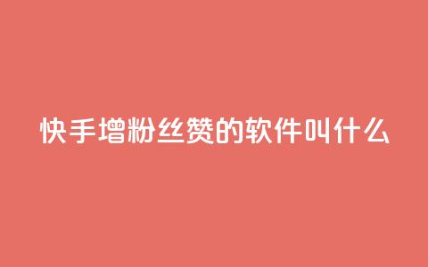 快手增粉丝赞的软件叫什么 - 快速提升快手粉丝和点赞量的推荐软件。  第1张