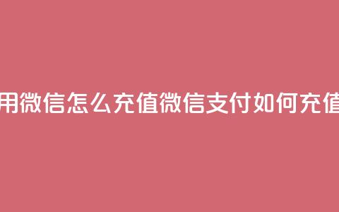抖币用微信怎么充值(微信支付如何充值抖币)  第1张 抖币用微信怎么充值(微信支付如何充值抖币)  第1张
