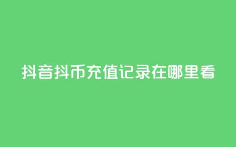 抖音抖币充值记录在哪里看  第1张 抖音抖币充值记录在哪里看  第1张