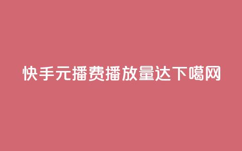 快手1元播费播放量达10000  第1张
