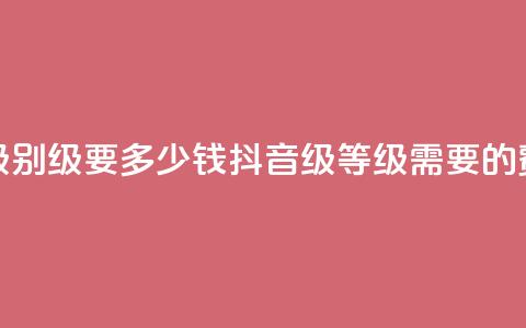 抖音最高级别30级要多少钱(抖音30级等级需要的费用是多少) 第1张 抖音最高级别30级要多少钱(抖音30级等级需要的费用是多少) 第1张