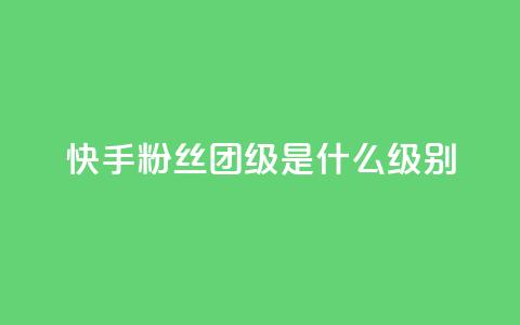 快手粉丝团62级是什么级别-简单解析  第1张 快手粉丝团62级是什么级别-简单解析  第1张