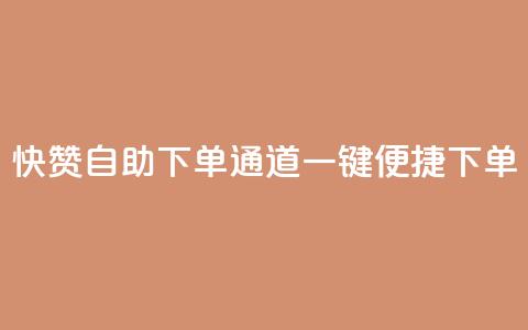 快赞自助下单通道，一键便捷下单  第1张