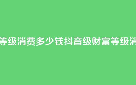 抖音24级财富等级消费多少钱(抖音24级财富等级消费费用详解)  第1张 抖音24级财富等级消费多少钱(抖音24级财富等级消费费用详解)  第1张