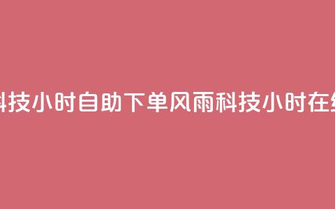 风雨科技24小时自助下单(风雨科技24小时在线下单)  第1张 风雨科技24小时自助下单(风雨科技24小时在线下单)  第1张