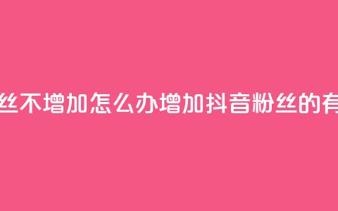 抖音粉丝不增加怎么办(增加抖音粉丝的有效方法)  第1张 抖音粉丝不增加怎么办(增加抖音粉丝的有效方法)  第1张