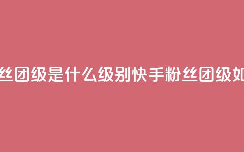 快手粉丝团62级是什么级别(快手粉丝团62级如何定义)  第1张 快手粉丝团62级是什么级别(快手粉丝团62级如何定义)  第1张