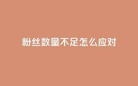 粉丝数量不足怎么应对  第1张 粉丝数量不足怎么应对  第1张