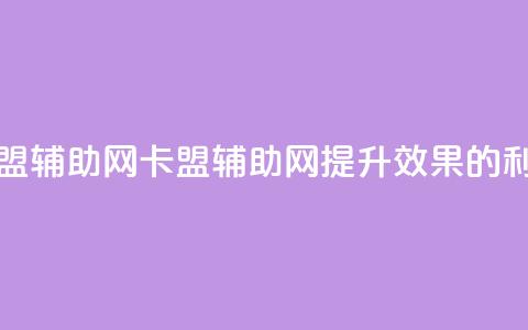 卡盟辅助网(卡盟辅助网:提升SEO效果的利器) 第1张 卡盟辅助网(卡盟辅助网:提升SEO效果的利器) 第1张