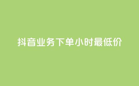 抖音业务下单24小时最低价 - 如何在24小时内以最低价格下单抖音业务!  第1张 抖音业务下单24小时最低价 - 如何在24小时内以最低价格下单抖音业务!  第1张