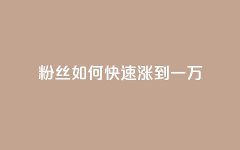 粉丝如何快速涨到一万 - 快速提升粉丝数量至一万的有效策略!  第1张 粉丝如何快速涨到一万 - 快速提升粉丝数量至一万的有效策略!  第1张