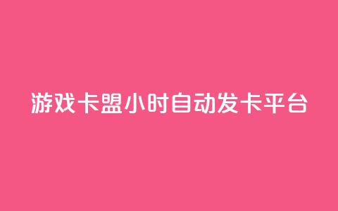 游戏卡盟24小时自动发卡平台 - 24小时自动发卡，游戏卡盟平台全新升级！  第1张