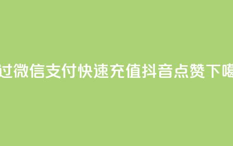 通过微信支付快速充值抖音点赞  第1张 通过微信支付快速充值抖音点赞  第1张