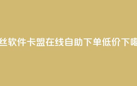 粉丝软件 - 卡盟ks在线自助下单低价  第1张