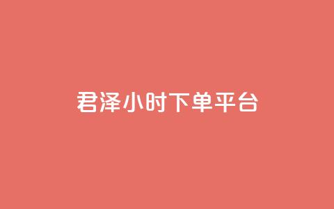 君泽24小时下单平台,ks业务下单平台便宜 - KS低价作品双击 快手业务网站平台24小时  第1张