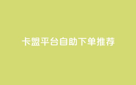 卡盟平台自助下单推荐 - 卡盟平台自助下单攻略与推荐~  第1张