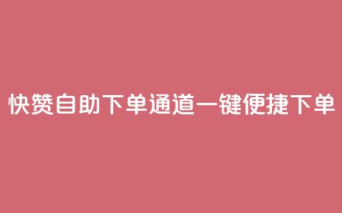 快赞自助下单通道，一键便捷下单  第1张