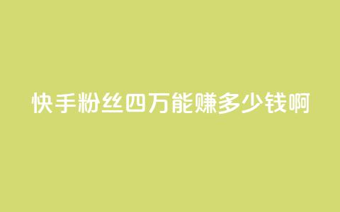 快手粉丝四万能赚多少钱啊 - 快手四万粉丝能带来多少收入揭秘!  第1张 快手粉丝四万能赚多少钱啊 - 快手四万粉丝能带来多少收入揭秘!  第1张