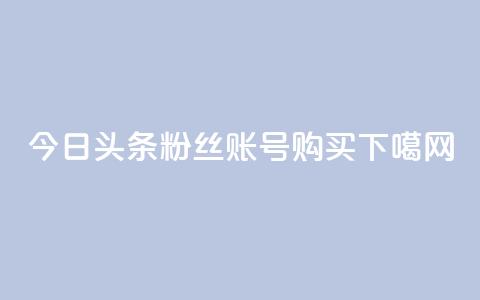 今日头条粉丝账号购买  第1张