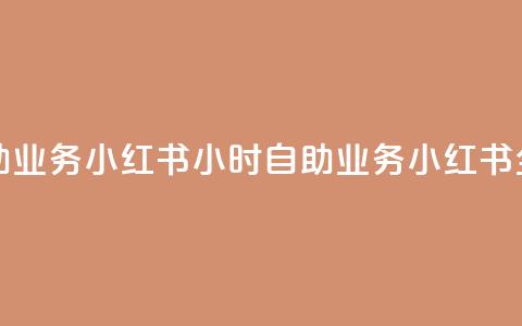 小红书24小时自助业务(小红书24小时自助业务 → 小红书全天候自助服务)  第1张 小红书24小时自助业务(小红书24小时自助业务 → 小红书全天候自助服务)  第1张