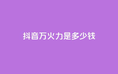 抖音4万火力是多少钱 - 抖音4万火力价格解析！  第1张