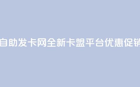 自助发卡网：全新卡盟平台优惠促销  第1张