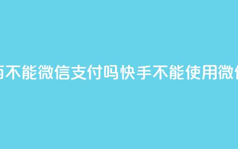 快手买东西不能微信支付吗(快手不能使用微信支付购物)  第1张 快手买东西不能微信支付吗(快手不能使用微信支付购物)  第1张
