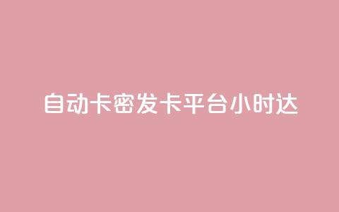 自动卡密发卡平台24小时达  第1张 自动卡密发卡平台24小时达  第1张