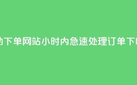 自助下单网站24小时内急速处理订单  第1张 自助下单网站24小时内急速处理订单  第1张