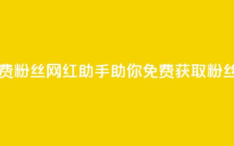 网红助手免费粉丝 - 网红助手助你免费获取粉丝秘籍。  第1张