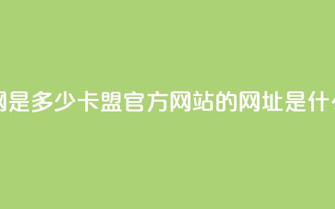 卡盟官网是多少 - 卡盟官方网站的网址是什么~  第1张