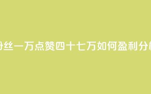 粉丝一万点赞四十七万如何盈利分析  第1张 粉丝一万点赞四十七万如何盈利分析  第1张