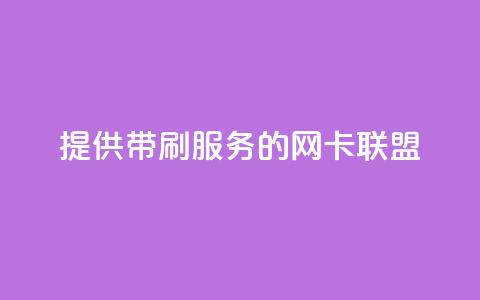 提供QQ带刷服务的网卡联盟 第1张 提供QQ带刷服务的网卡联盟 第1张