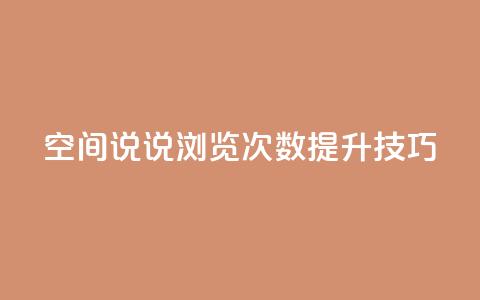 qq空间说说浏览次数提升技巧 第1张 qq空间说说浏览次数提升技巧 第1张